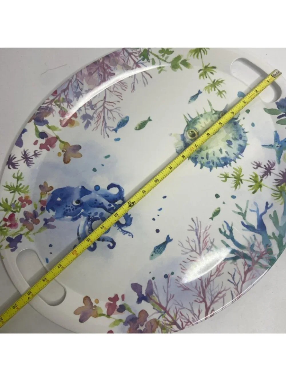 Pier 1 Sea Life Melamine Large Oval Serving Tray 19